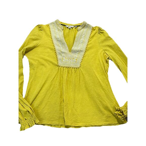 Boden US size 12 Embroidered Yellow Top - Picture 2 of 8